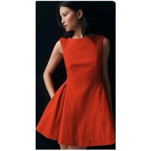 Maeve Vibrant Red Mini Cocktail Party Dress (Anthropologie)